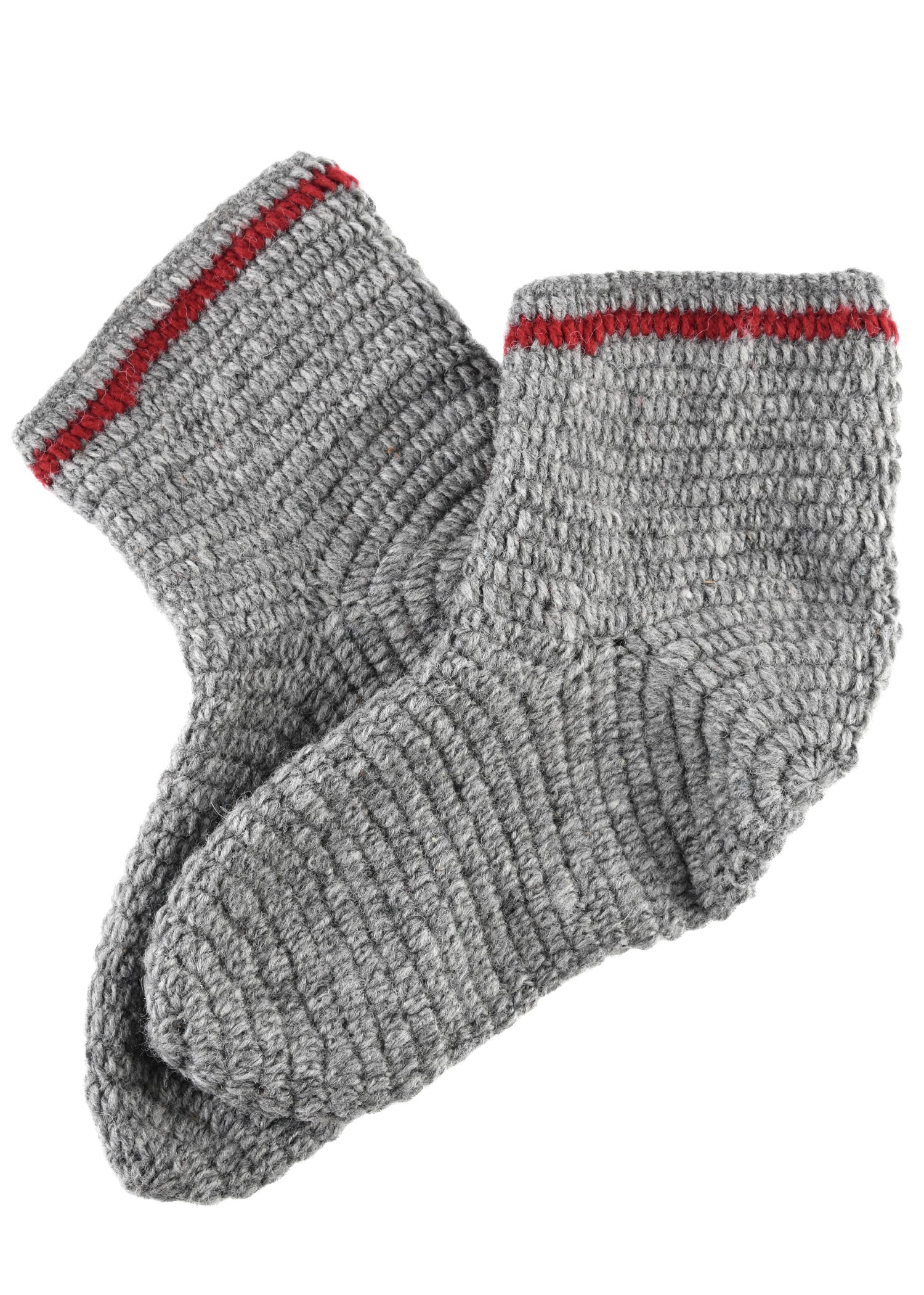 Imagen 1 - Calcetines De Lana Tejidos A Crochet, Gris Burdeos