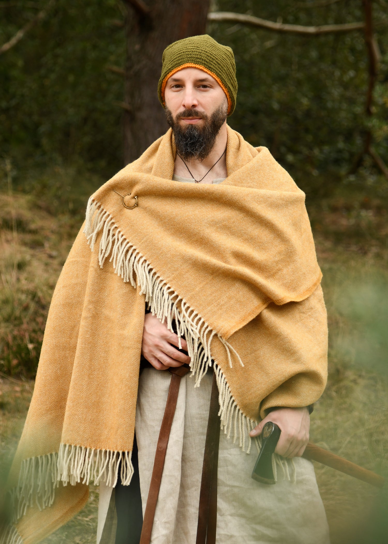 Imagen única de: Gorro De Lana Tejido A Ganchillo, Amarillo Verdoso