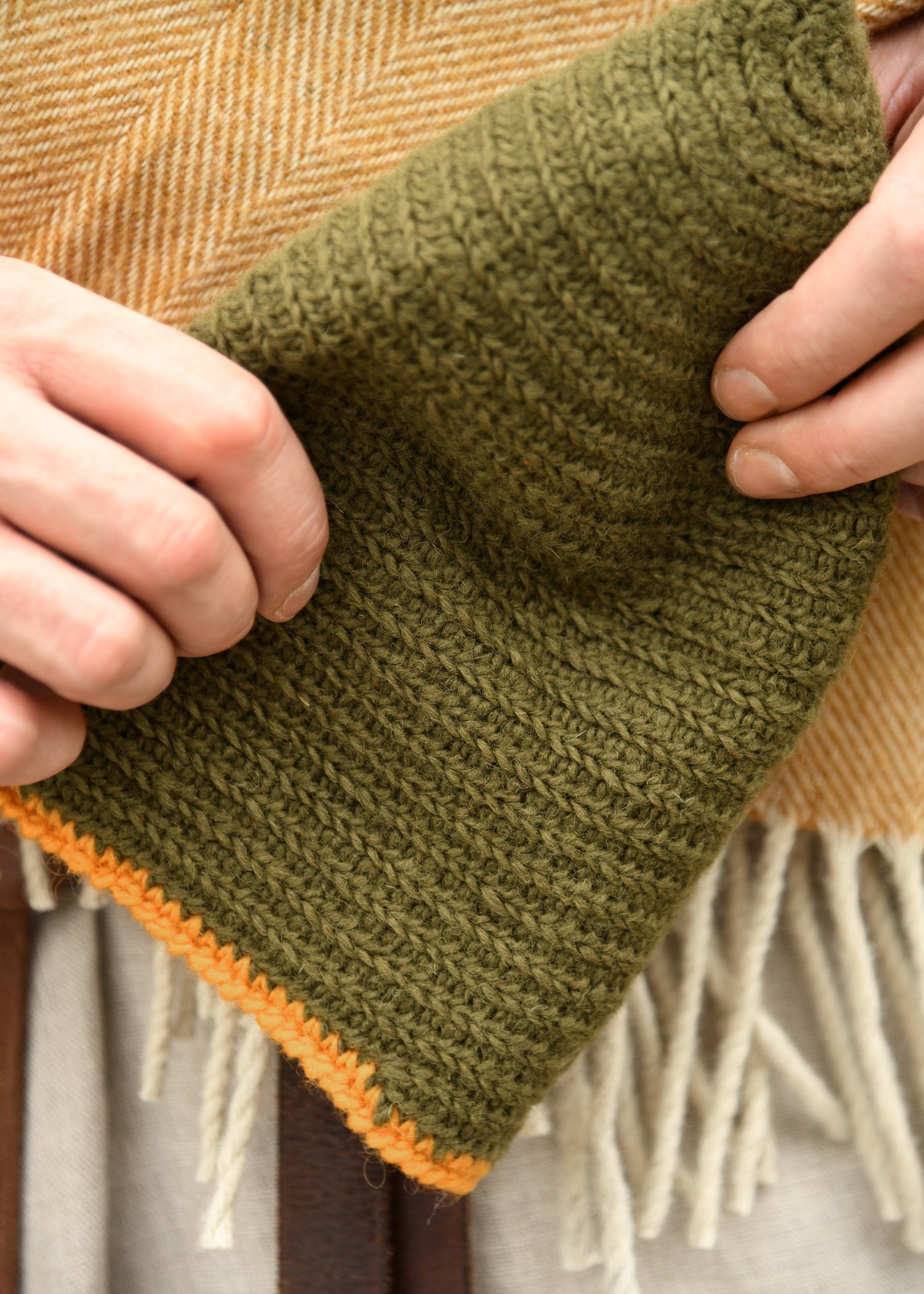Imagen única de: Gorro De Lana Tejido A Ganchillo, Amarillo Verdoso