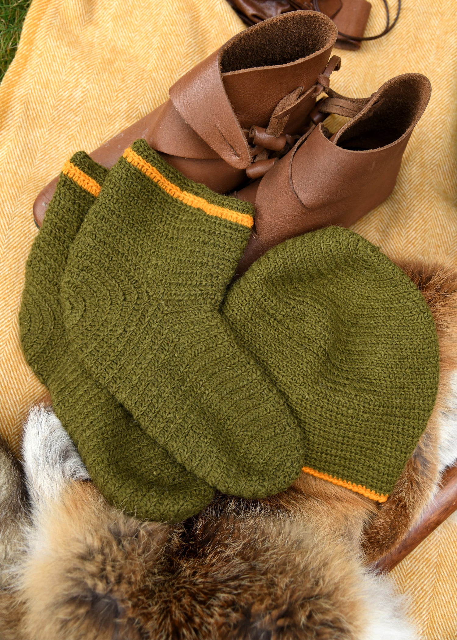 Imagen única de: Gorro De Lana Tejido A Ganchillo, Amarillo Verdoso