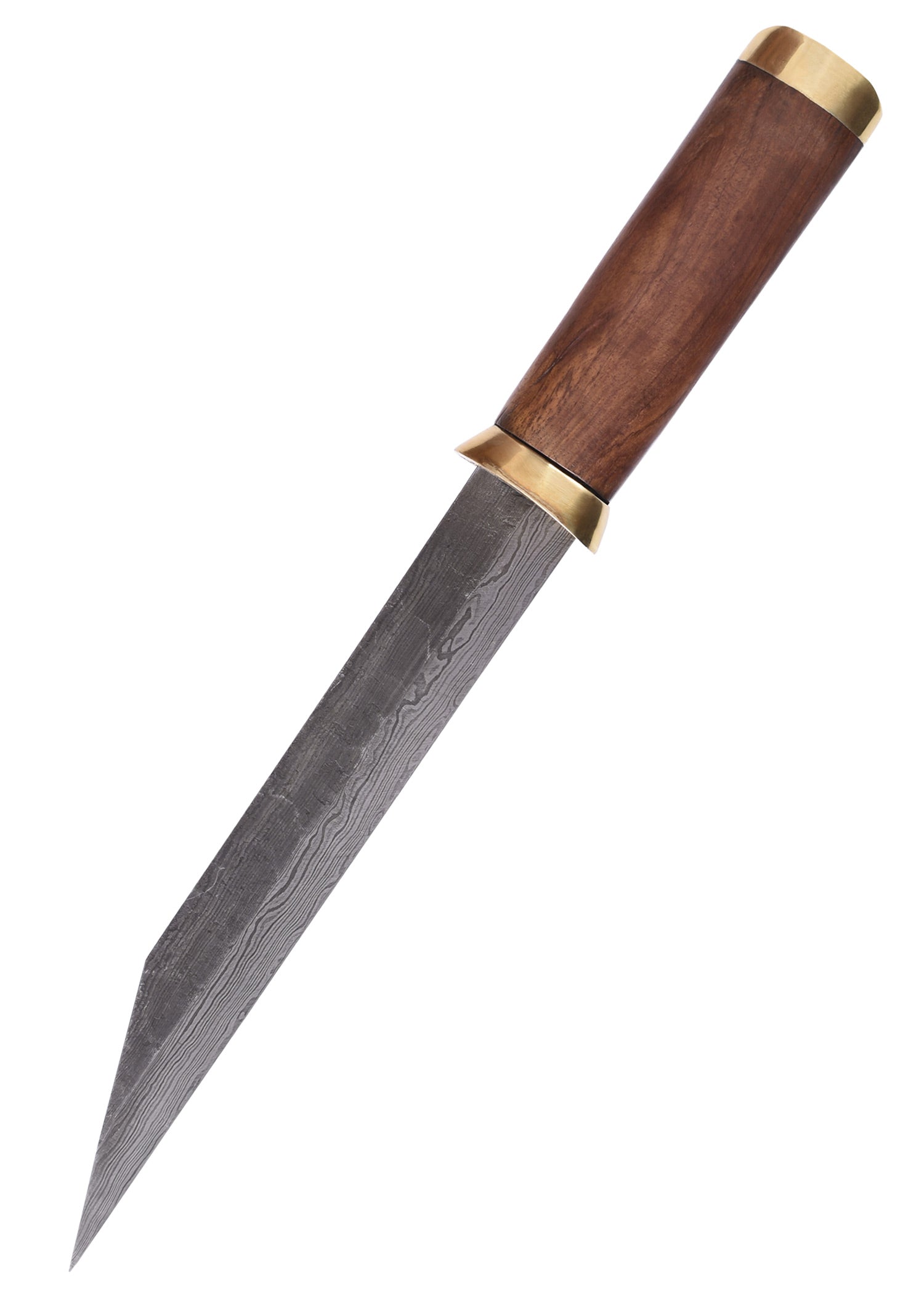 Imagen única de: Sax (Seax) Corto Fabricado En Acero Damasco Con Funda De Cuero Marrón.