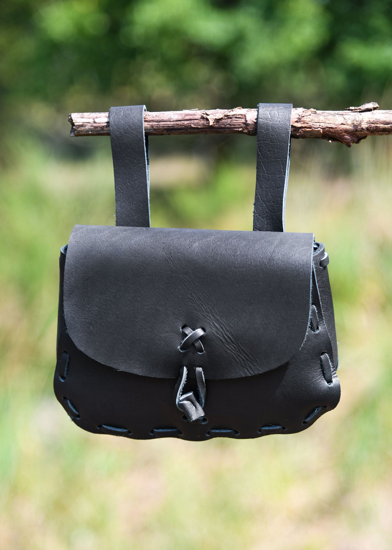 Imagen 3 - Bolso Medieval De Cuero, Negro