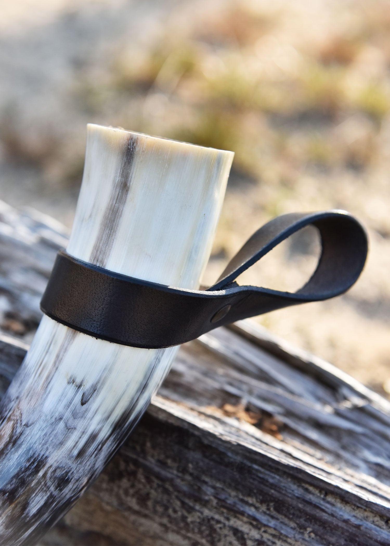 Imagen única de: Sencillo Soporte Para Cinturón De Cuero Para Cuerno Para Beber, Soporte Para Cuerno, Negro
