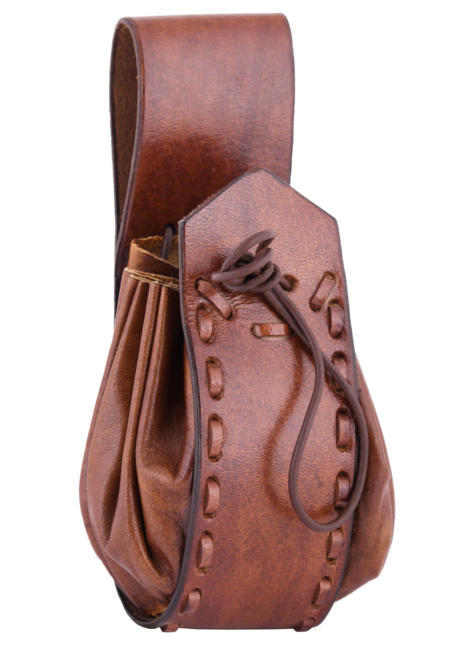 Imagen única de: Bolso Medieval De Cuero Con Trabilla Para Cinturón, Marrón