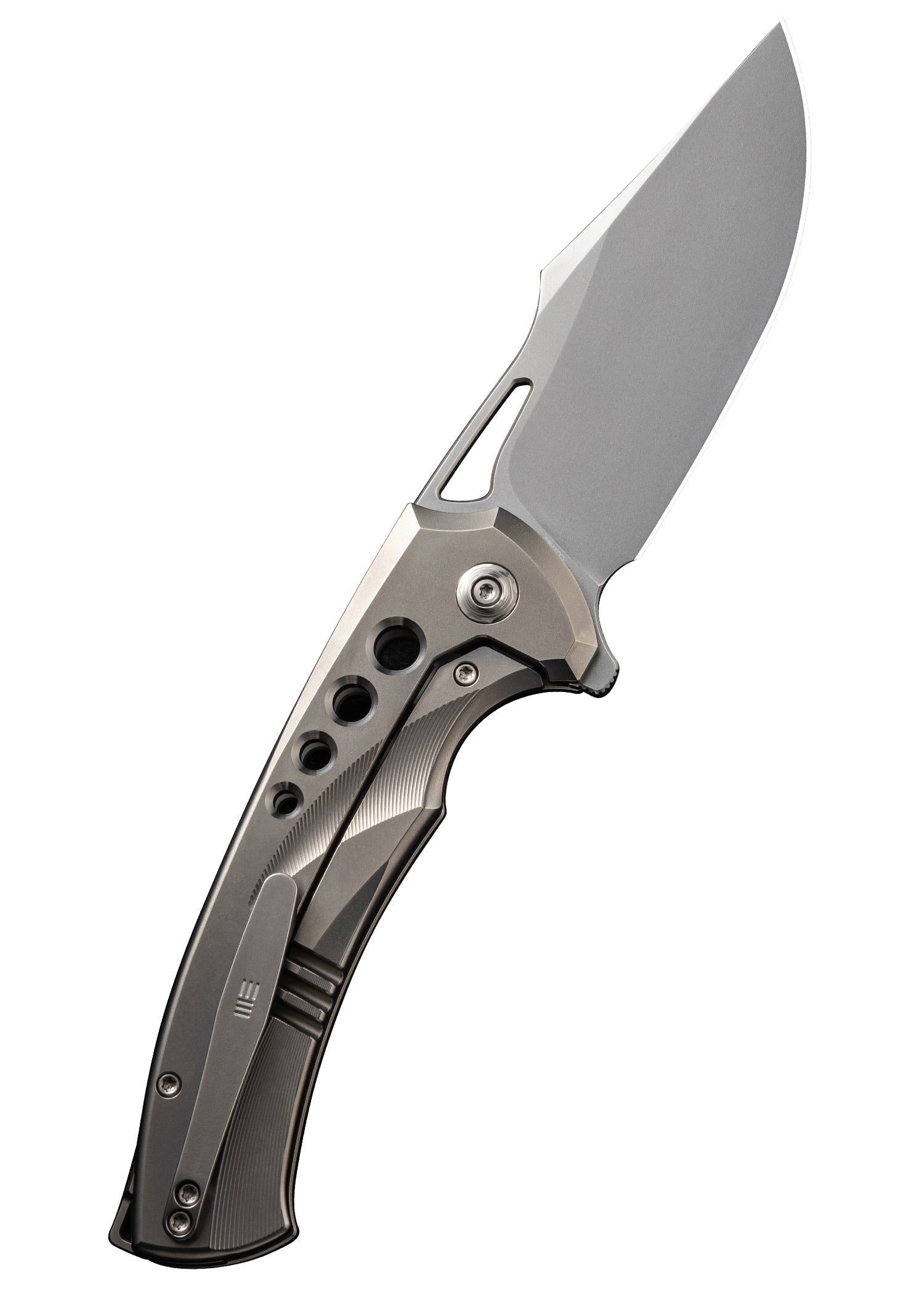 Imagen única de: We Knife Swiftfin Bead Blasted Titanium Satin, Navaja De Bolsillo